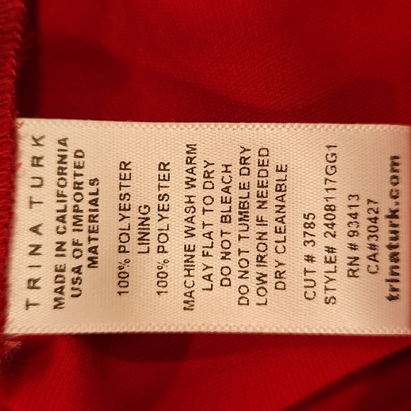 💕TRINA TURK💕 Draped High-Low Concourse Blouse ~ Reina Red Medium NWOT - Picture 10 of 11